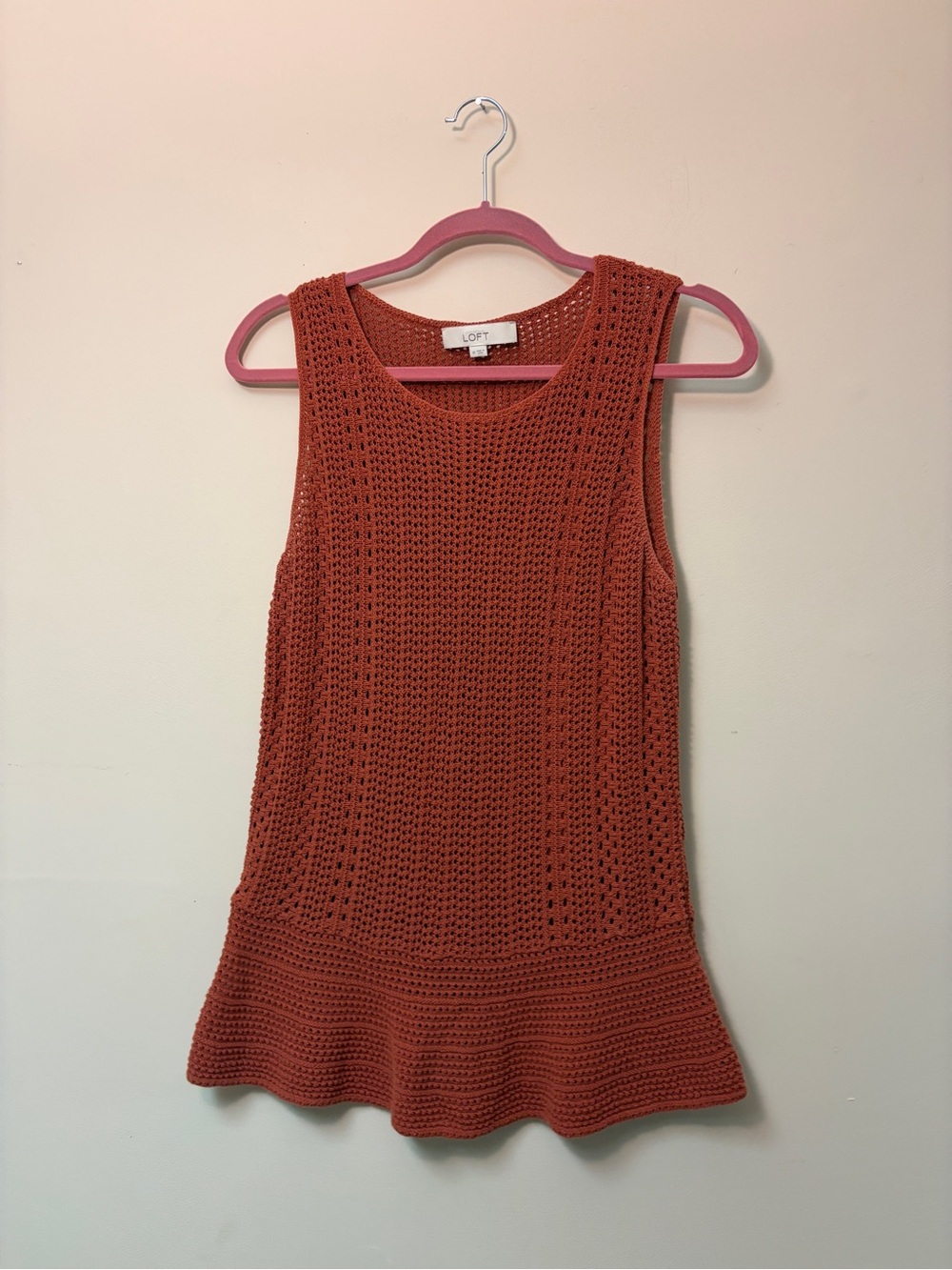 LOFT Crochet Peplum Swim Cover-Up in Rusty Orange